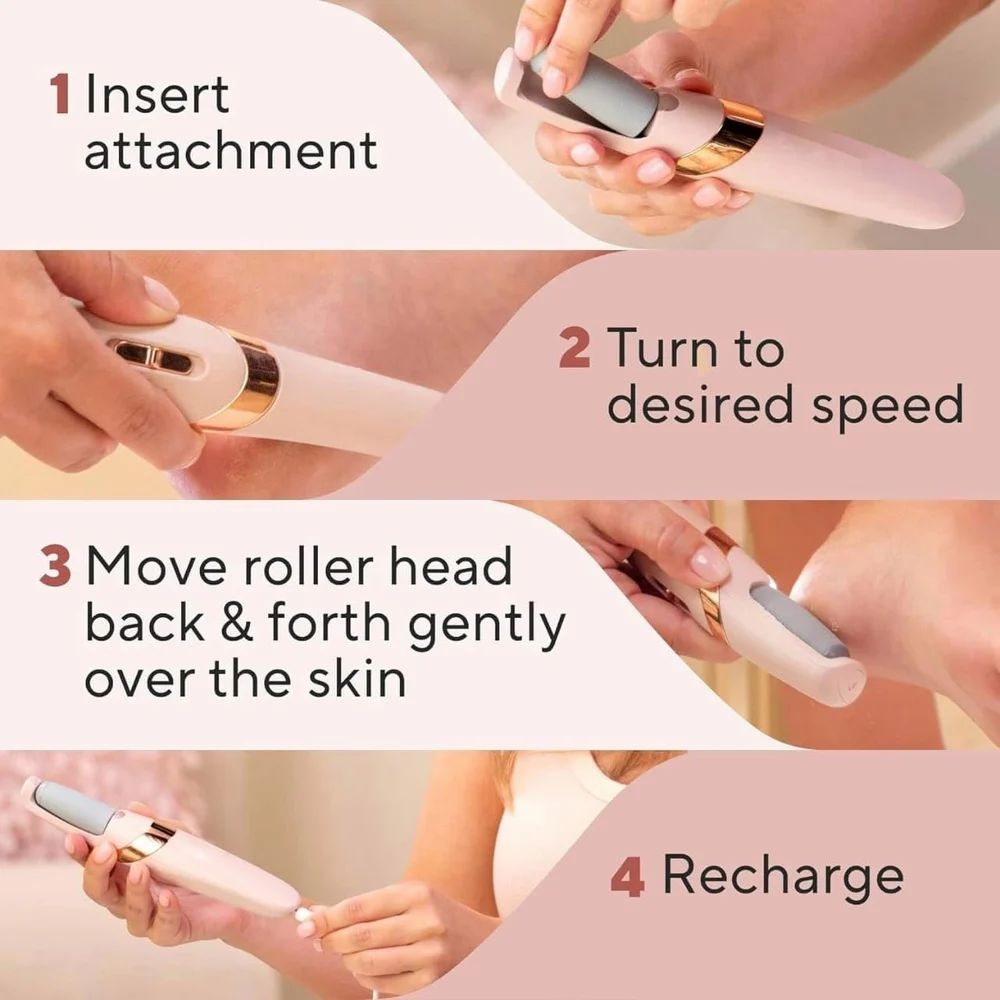 callus remover for feet dead skin remover pedicure tools Callus Remover Hard and Dead Skin Remover Electric Foot Callus Remover Rechargeable Pedicure Tool (Pink)